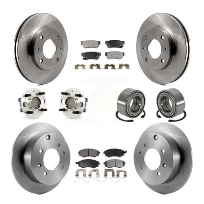 Kit de rotors et plaquettes de frein à disque, roulements de moyeu avant et arrière (10 pièces) pour Hyundai Sonat