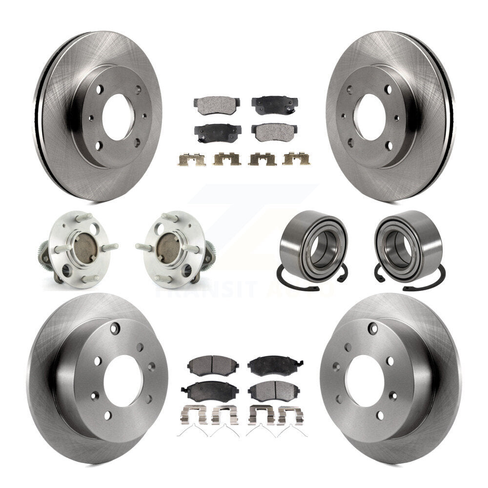 Kit de rotors et plaquettes de frein à disque, roulements de moyeu avant et arrière (10 pièces) pour Hyundai Sonat