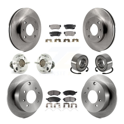 Kit de rotors et plaquettes de frein à disque, roulements de moyeu avant et arrière (10 pièces) pour Hyundai Sonat