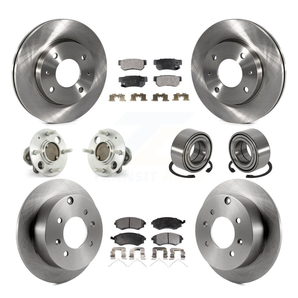 Kit de plaquettes de Rotor de frein, roulement de moyeu avant et arrière (10 pièces), pour Hyundai Sonata Kia Optim
