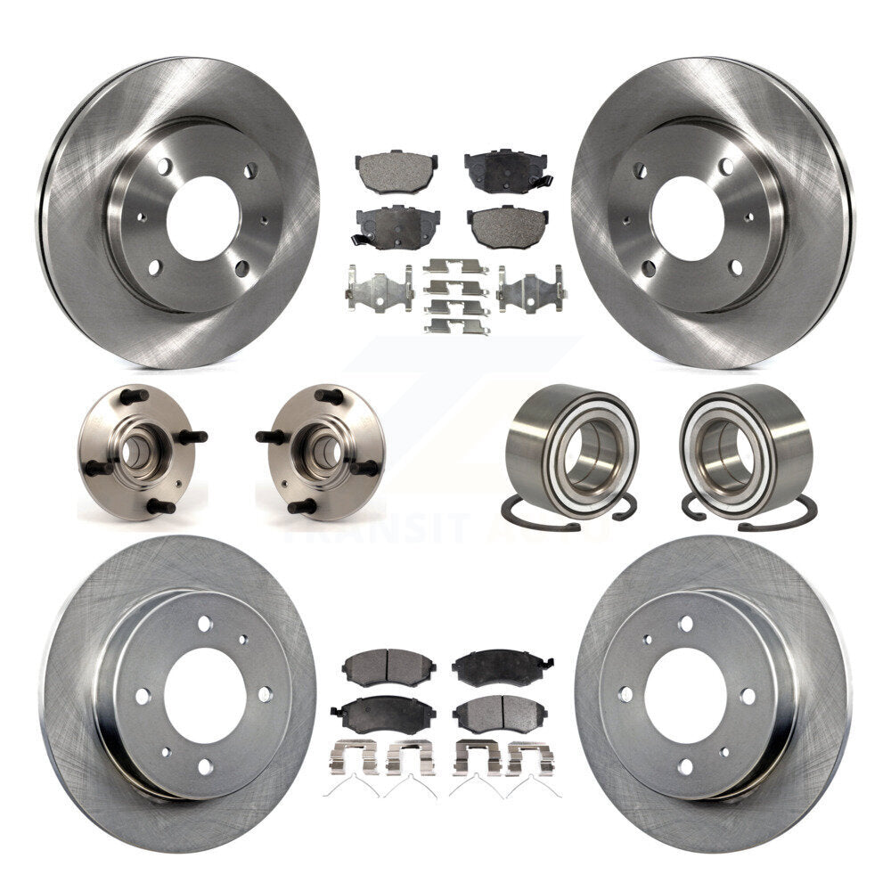 Kit de rotors et plaquettes de frein à disque, roulement de moyeu avant et arrière (10 pièces) pour Hyundai Elantr