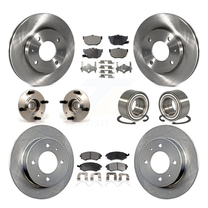 Kit de rotors et plaquettes de frein à disque, roulement de moyeu avant et arrière (10 pièces) pour Hyundai Elantr