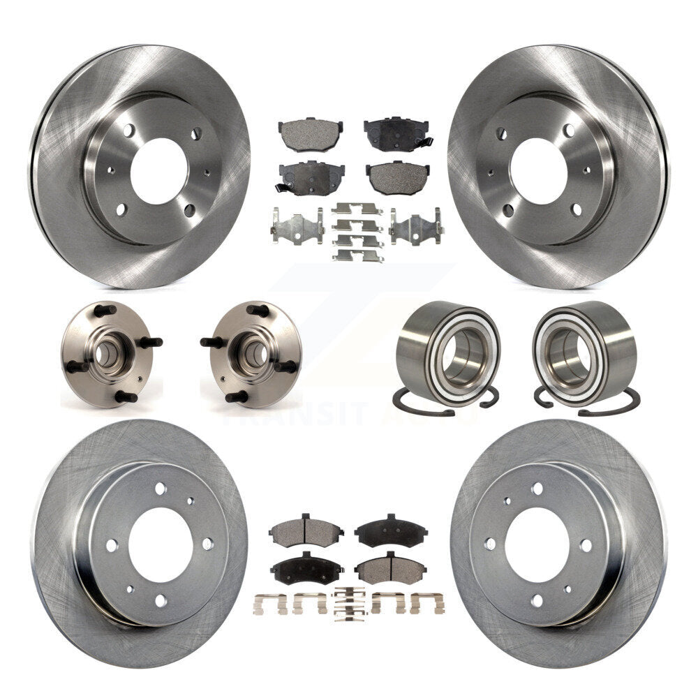 Kit de rotors et plaquettes de frein à disque, roulement de moyeu avant et arrière (10 pièces) pour Hyundai Elantr