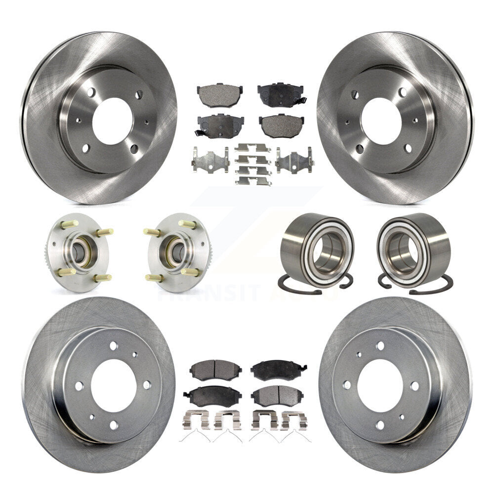 Kit de rotors et plaquettes de frein à disque, roulement de moyeu avant et arrière (10 pièces) pour Hyundai Elantr