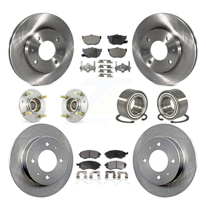 Kit de rotors et plaquettes de frein à disque, roulement de moyeu avant et arrière (10 pièces) pour Hyundai Elantr