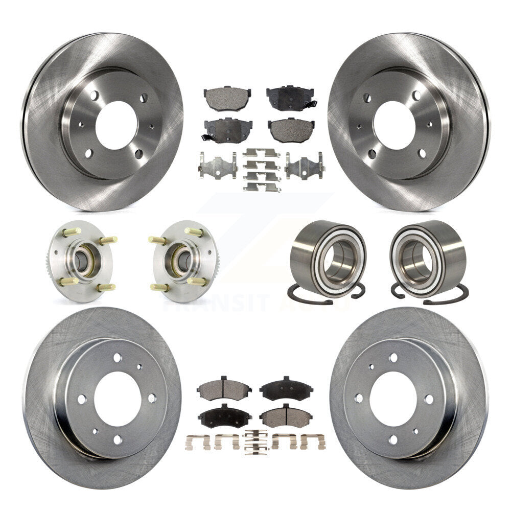 Kit de rotors et plaquettes de frein à disque, roulement de moyeu avant et arrière (10 pièces) pour Hyundai Elantr
