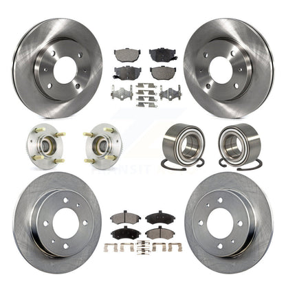 Kit de rotors et plaquettes de frein à disque, roulement de moyeu avant et arrière (10 pièces) pour Hyundai Elantr
