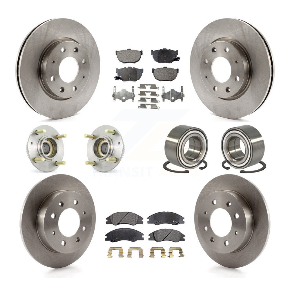 Kit de plaquettes de Rotor de frein à disque, roulement de moyeu avant et arrière (10 pièces) pour Kia Spectra Spectra