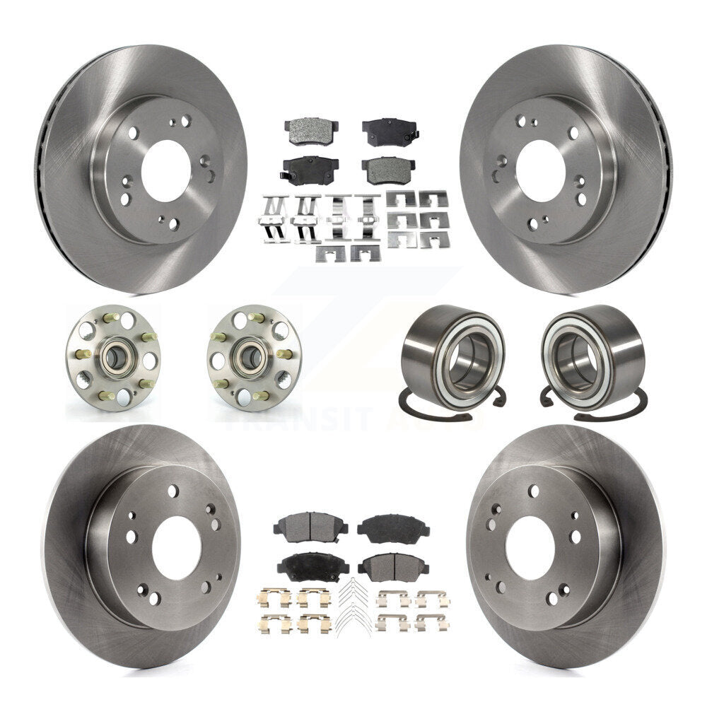 Kit de plaquettes de Rotor de frein à disque, roulement de moyeu avant et arrière (10 pièces) pour Honda Civic Si 2004