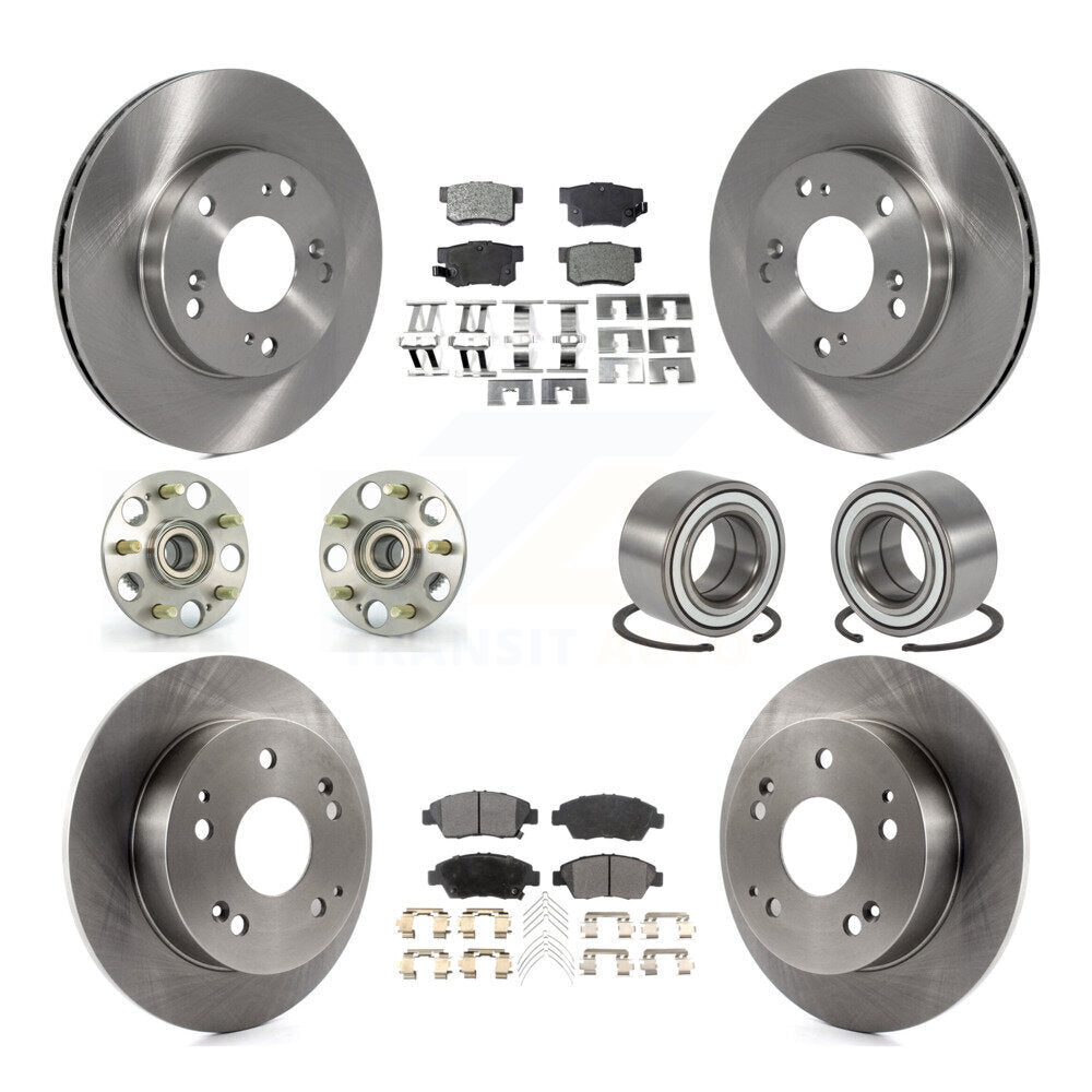 Kit de plaquettes de Rotor de frein à disque, roulement de moyeu avant et arrière (10 pièces) pour Honda Civic Acura RS