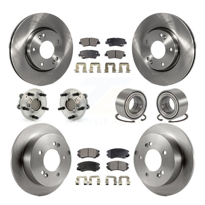 Kit de rotors et plaquettes de frein à disque, roulements de moyeu avant et arrière (10 pièces) pour Hyundai Sonat