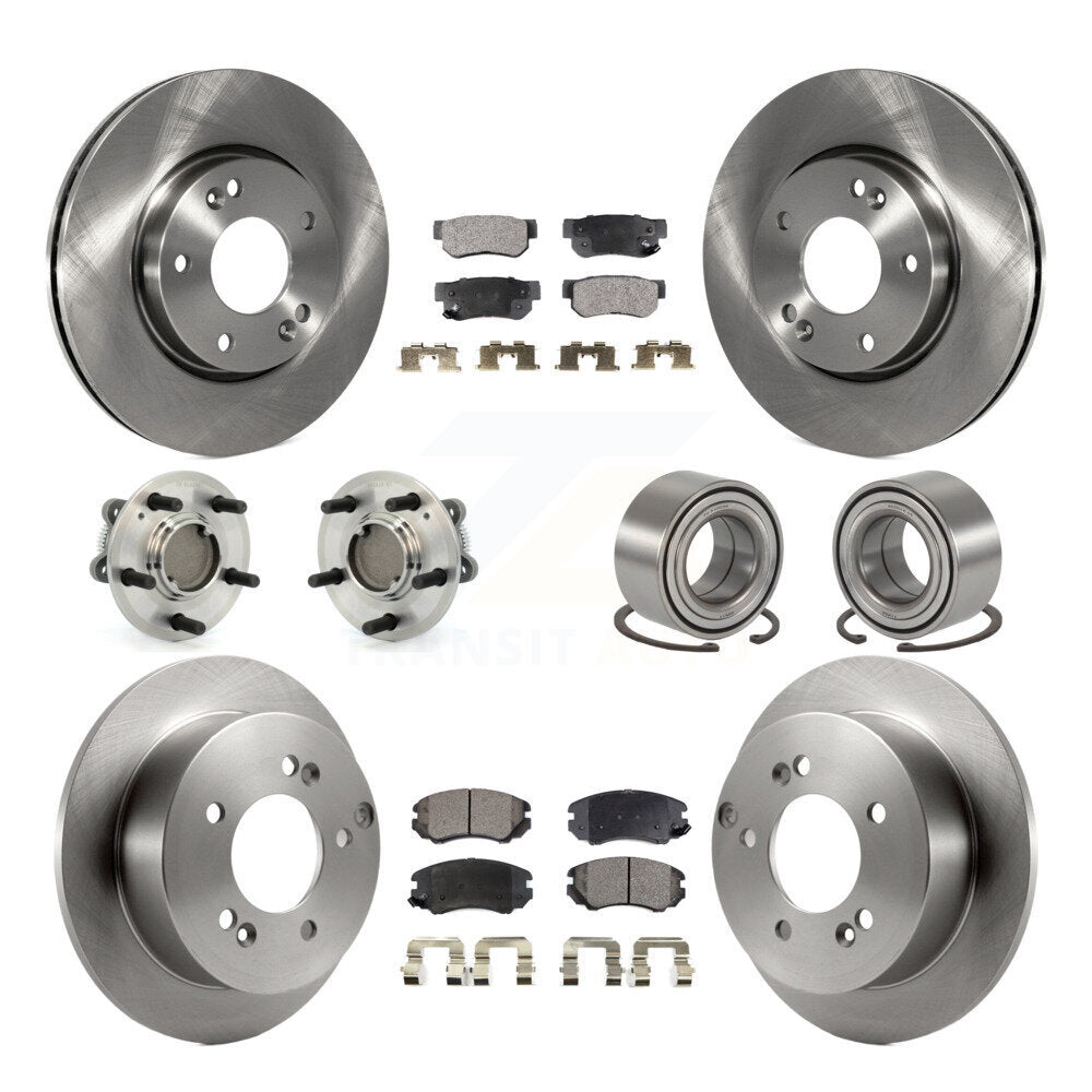 Kit de plaquettes de Rotor de frein, roulement de moyeu avant et arrière (10 pièces), pour Hyundai Sonata Kia Optim