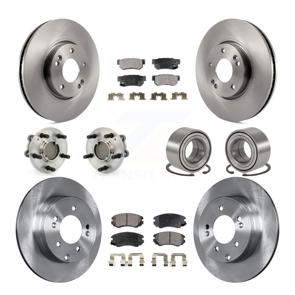 Kit de rotors et plaquettes de frein à disque, roulements de moyeu avant et arrière (10 pièces) pour Hyundai Sonat