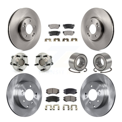 Kit de rotors et plaquettes de frein à disque, roulements de moyeu avant et arrière (10 pièces) pour Hyundai Sonat