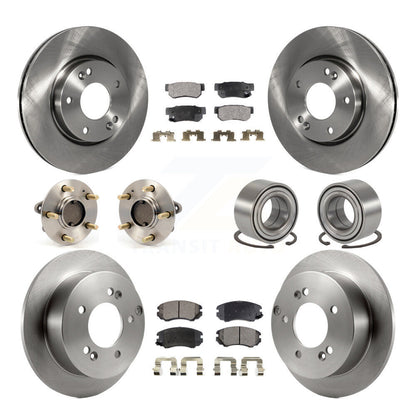 Kit de plaquettes de Rotor de frein, roulement de moyeu avant et arrière (10 pièces), pour Hyundai Sonata Kia Optim