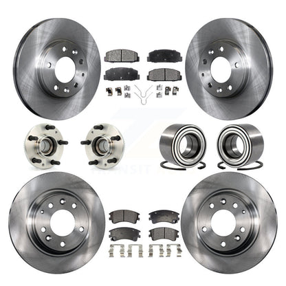 Ensemble de roulements de moyeu avant et arrière, Rotor de frein à disque et Kit de plaquettes (10 pièces) pour Mazda