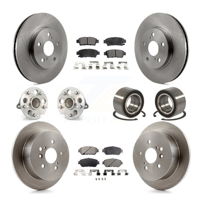 Kit de rotors et plaquettes de frein avec roulement de moyeu avant et arrière (10 pièces) pour Toyota Sienna FW 04-10