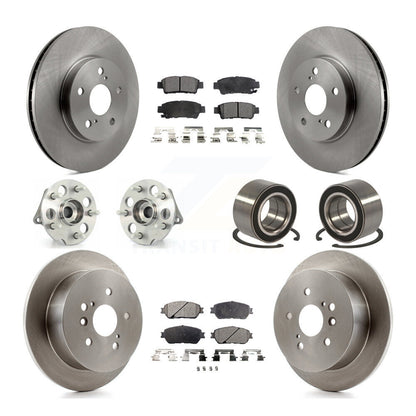 Kit de rotors et plaquettes de frein avec roulement de moyeu avant et arrière (10 pièces) pour Toyota Sienna AW 04-10