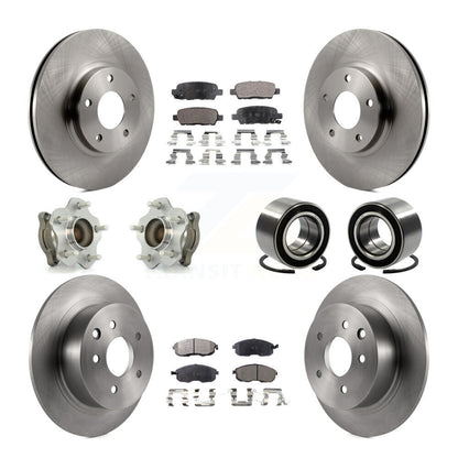 Kit de rotors et plaquettes de frein à disque, roulements de moyeu avant et arrière (10 pièces) pour Nissan Altima