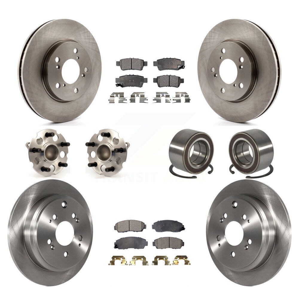Kit de rotors et plaquettes de frein avec roulement de moyeu avant et arrière (10 pièces) pour Honda Odysse 2005-2010