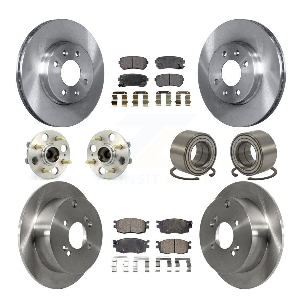 Kit de rotors et plaquettes de frein, roulement de moyeu avant et arrière (10 pièces), pour Hyundai Accent Kia Rio