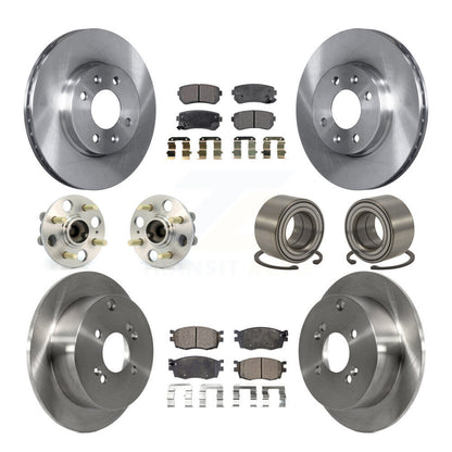 Kit de rotors et plaquettes de frein, roulement de moyeu avant et arrière (10 pièces), pour Hyundai Accent Kia Rio