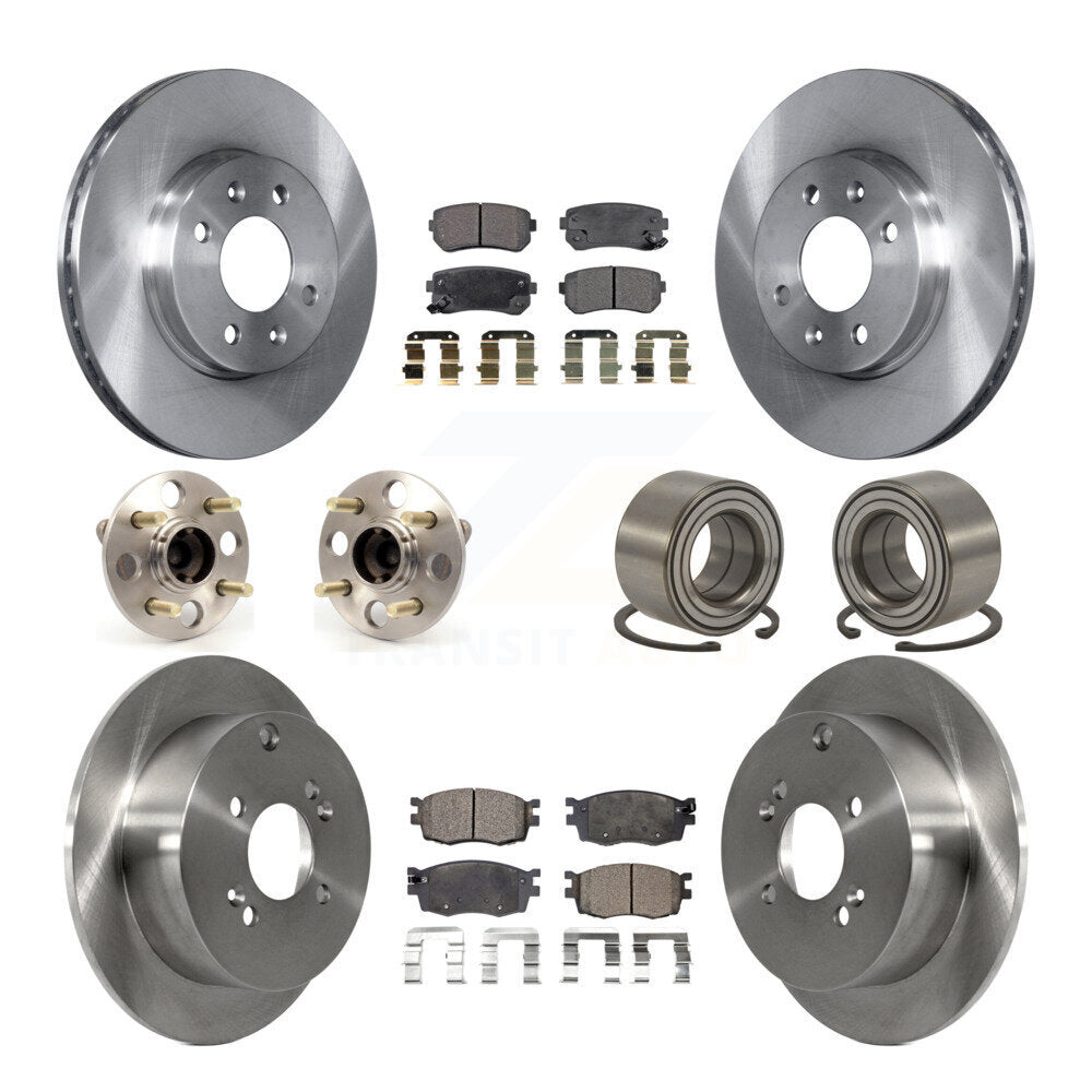 Kit de Rotor et de plaquettes de frein, roulement de moyeu avant et arrière (10 pièces) pour Hyundai Accent Kia Ri