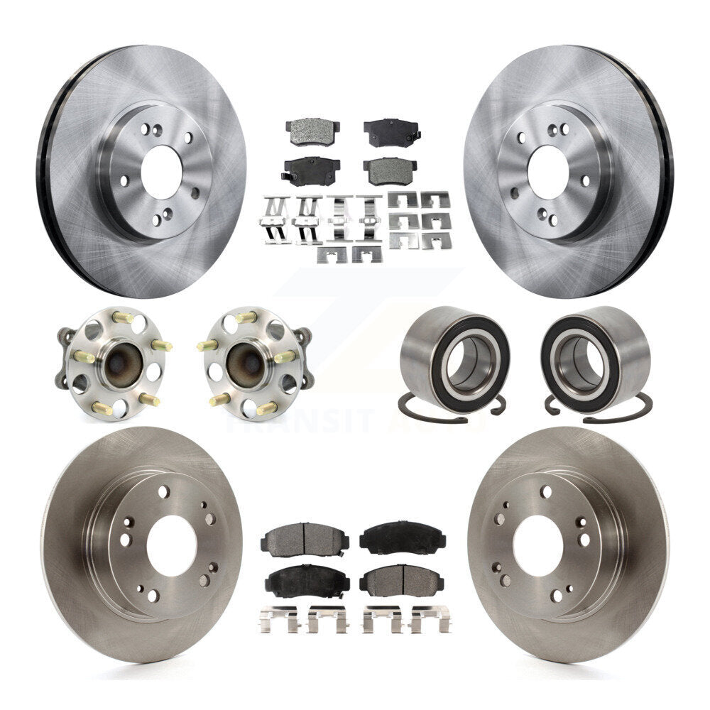 Kit de rotor et de plaquettes de frein à disque, roulement de moyeu avant et arrière (10 pièces) pour Acura TS 2004 – 2008