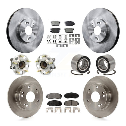 Kit de rotor et de plaquettes de frein à disque, roulement de moyeu avant et arrière (10 pièces) pour Acura TS 2004 – 2008
