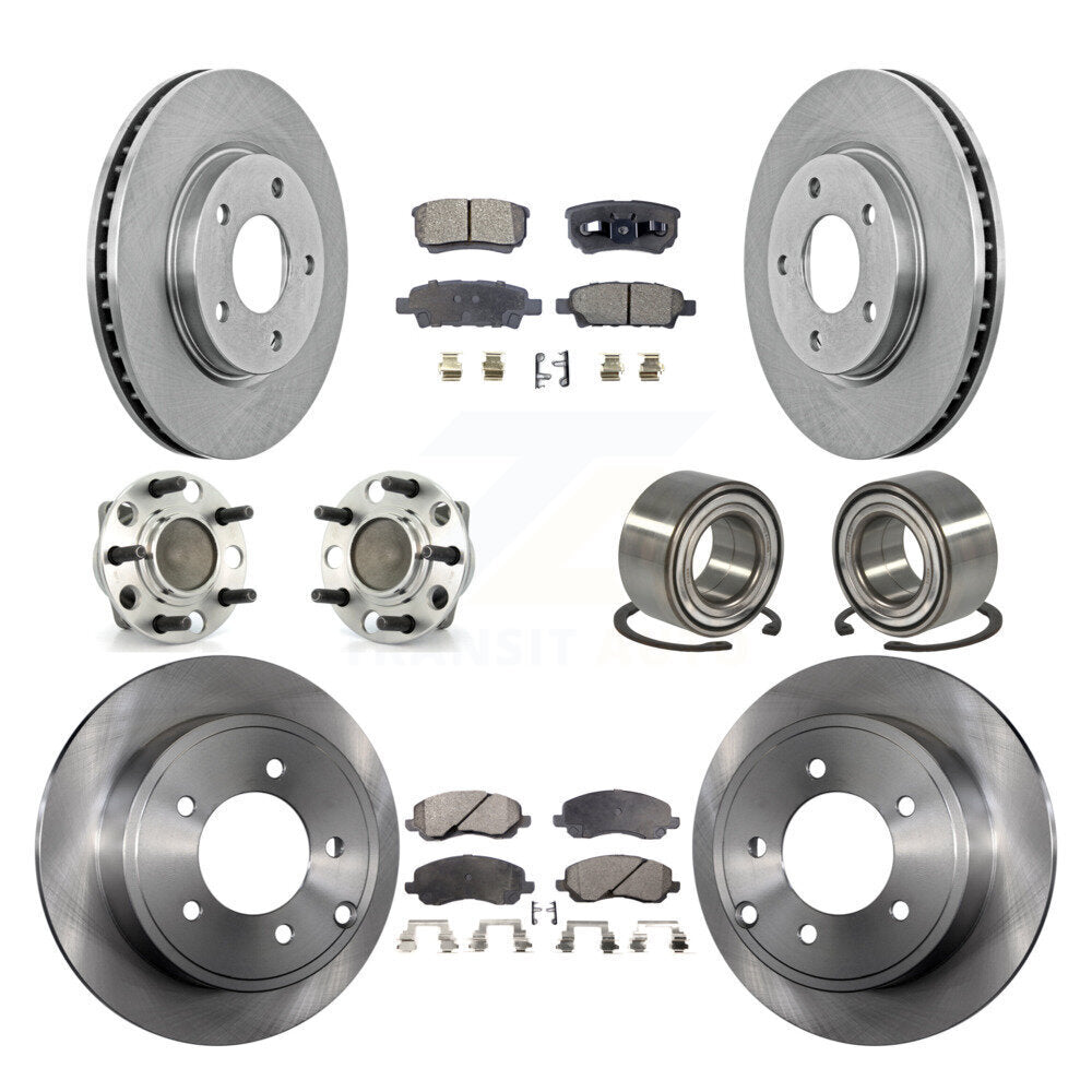 Kit de rotors et plaquettes de frein à disque, roulements de moyeu avant et arrière (10 pièces) pour Dodge Caliber