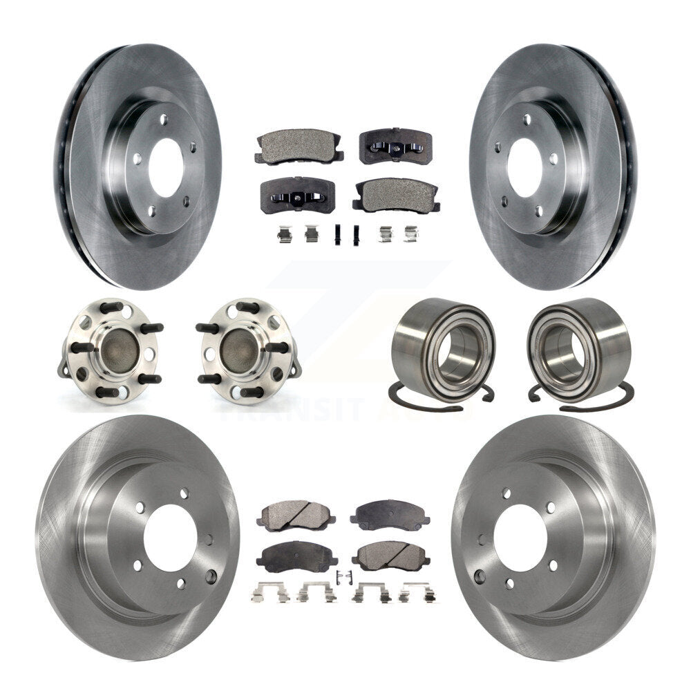 Kit de Rotor et de plaquettes de frein, roulement de moyeu avant et arrière (10 pièces) pour Jeep Patriot Compass FW