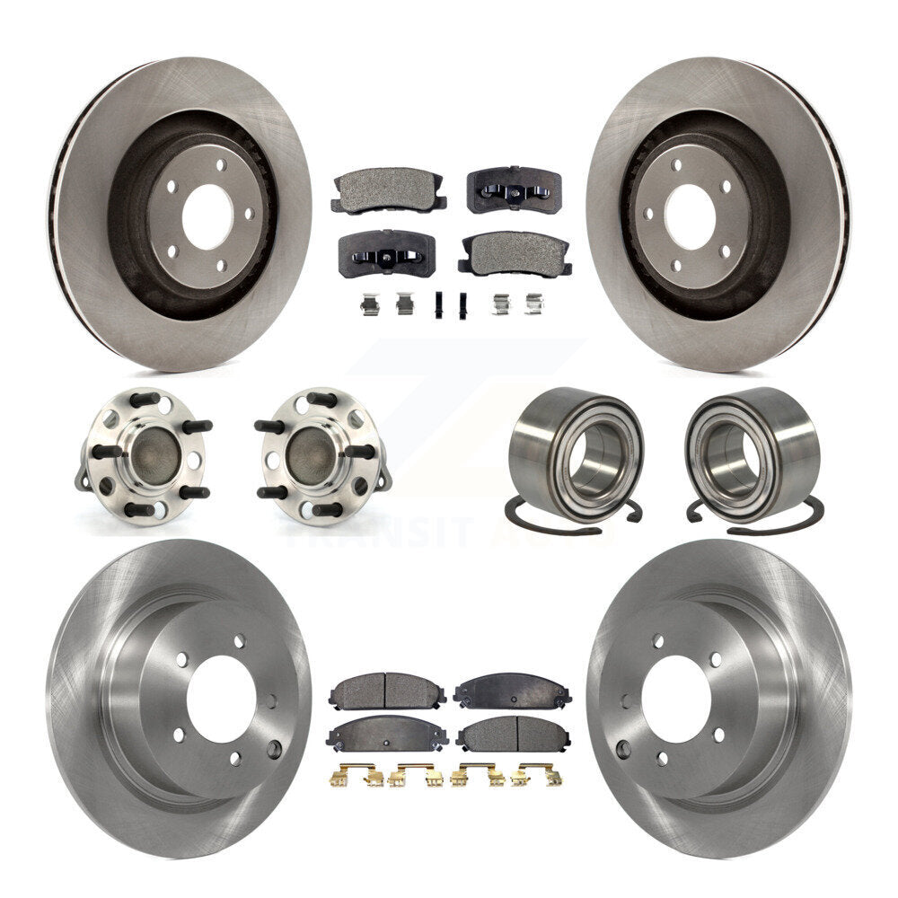 Kit de rotors et plaquettes de frein à disque, roulements de moyeu avant et arrière (10 pièces) pour Dodge Caliber