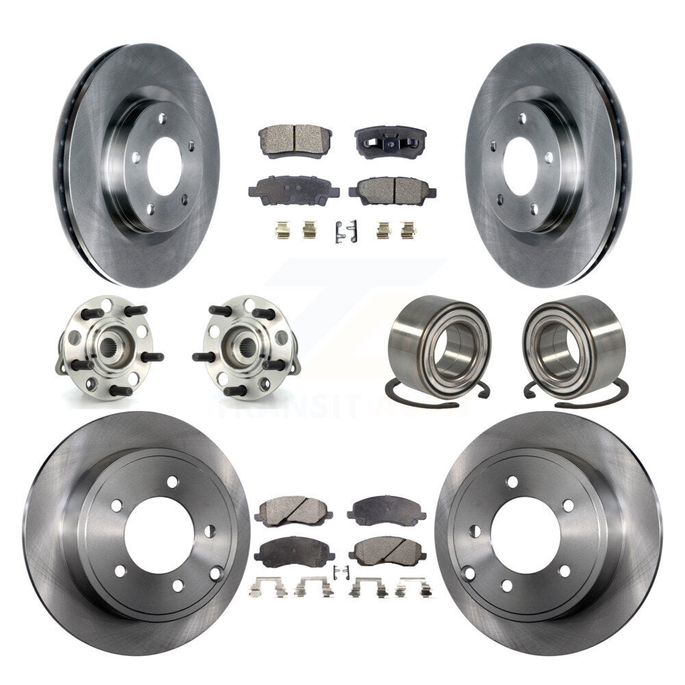 Kit de plaquettes de Rotor de frein, roulement de moyeu avant et arrière (10 pièces) pour Jeep Patriot Compass Dodg