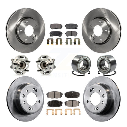 Kit de rotors et plaquettes de frein à disque, roulement de moyeu avant et arrière (10 pièces) pour Hyundai Elantr
