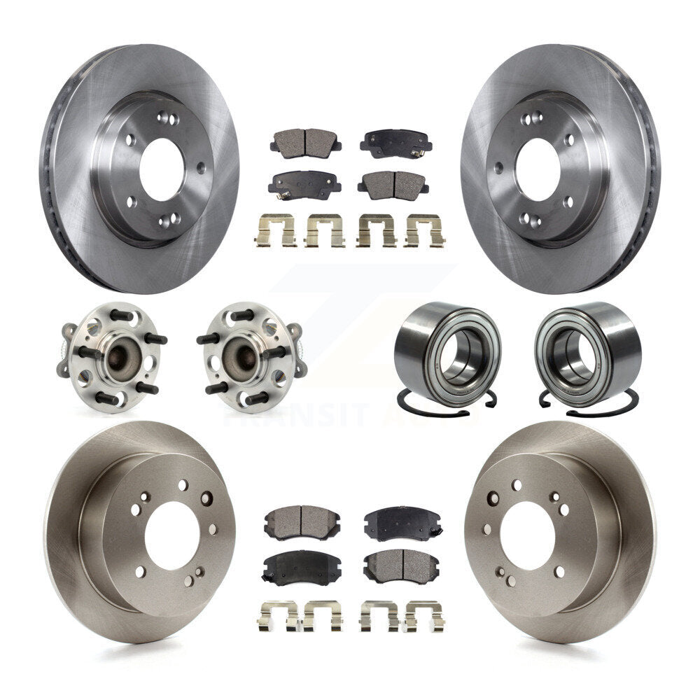 Kit de rotors et plaquettes de frein à disque, roulement de moyeu avant et arrière (10 pièces) pour Hyundai Elantr
