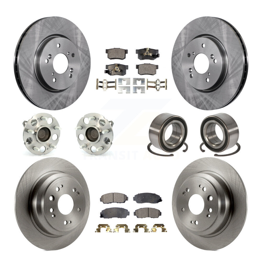 Kit de plaquettes de Rotor de frein, roulement de moyeu avant et arrière (10 pièces) pour Honda Accord Crosstour FW