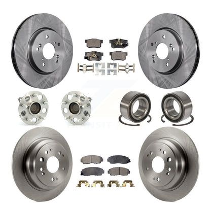 Kit de plaquettes de Rotor de frein, roulement de moyeu avant et arrière (10 pièces) pour Honda Accord Crosstour FW
