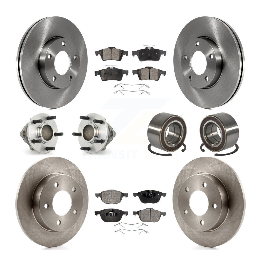 Kit de rotors et plaquettes de frein à disque, roulements de moyeu avant et arrière (10 pièces) pour Mazda 3 Sport