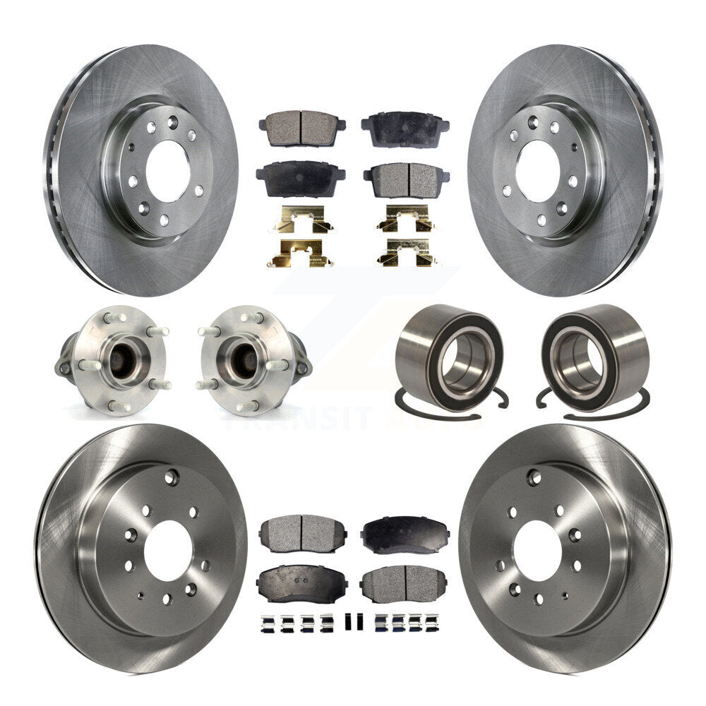Kit de rotor et de plaquettes de frein avec roulement de moyeu avant et arrière (10 pièces) pour Mazda CX-7 FW 2007 – 2012