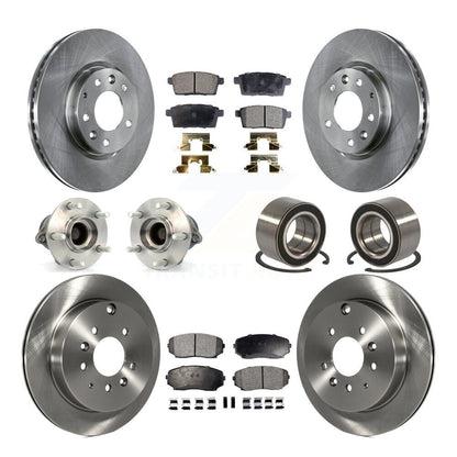 Kit de rotor et de plaquettes de frein avec roulement de moyeu avant et arrière (10 pièces) pour Mazda CX-7 FW 2007 – 2012