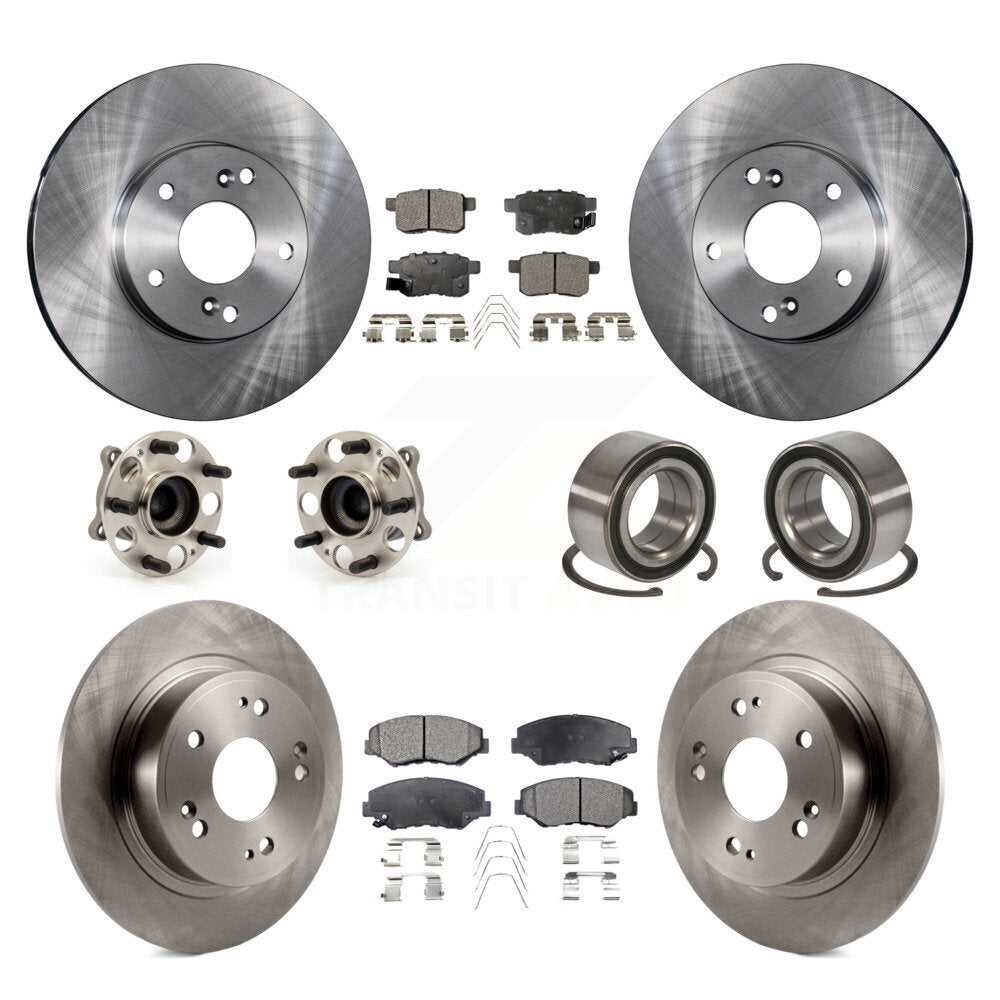 Kit de rotors et plaquettes de frein à disque, roulements de moyeu avant et arrière (10 pièces) pour Honda Accord