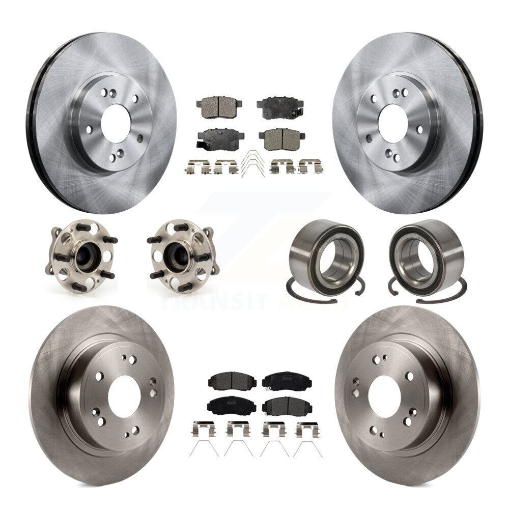 Kit de Rotor et de plaquettes de frein, roulement de moyeu avant et arrière (10 pièces) pour Honda Accord Acura TS