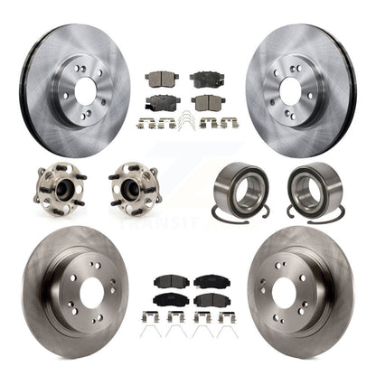 Kit de Rotor et de plaquettes de frein, roulement de moyeu avant et arrière (10 pièces) pour Honda Accord Acura TS