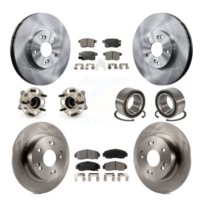 Kit de Rotor et de plaquettes de frein, roulement de moyeu avant et arrière (10 pièces) pour Honda Accord Acura TS