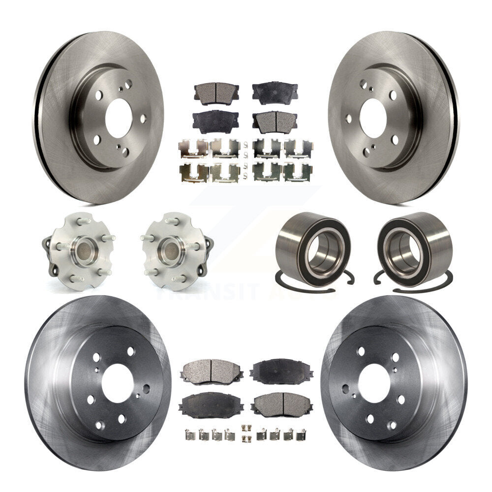 Kit de rotor et de plaquettes de frein à disque, roulement de moyeu avant et arrière (10 pièces) pour Lexus HS250 2010