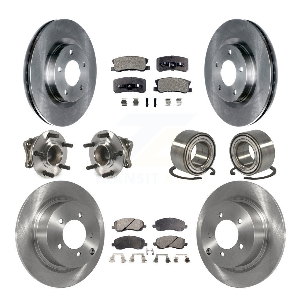 Kit de plaquettes de Rotor de frein à disque, roulement de moyeu avant et arrière (10 pièces) pour Mitsubishi Outlande