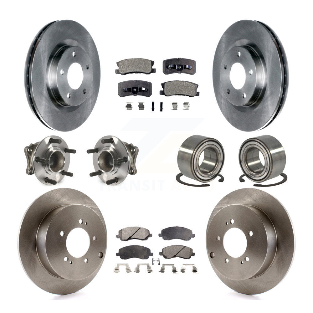 Kit de plaquettes de Rotor de frein à disque, roulement de moyeu avant et arrière (10 pièces) pour Mitsubishi Outlande