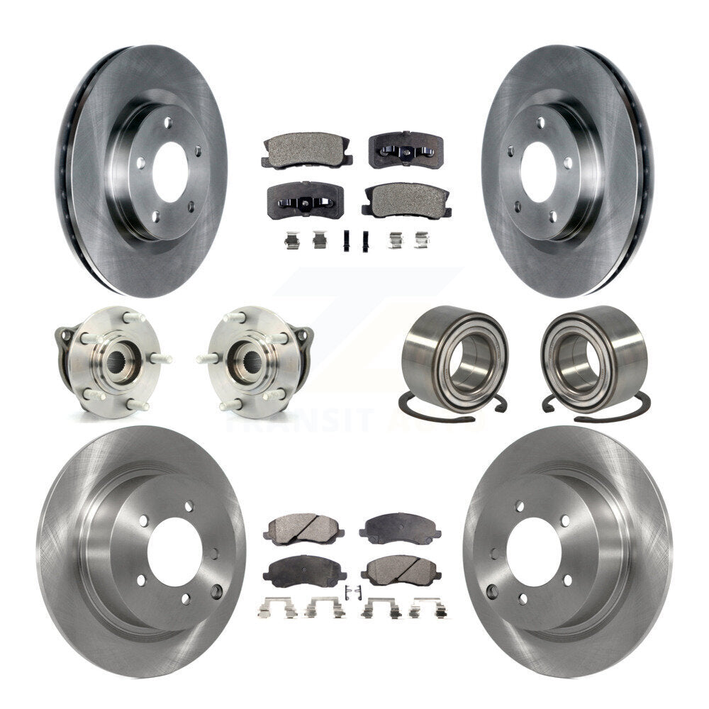 Kit de plaquettes de Rotor de frein, roulement de moyeu avant et arrière (10 pièces) pour Mitsubishi Outlander Spor