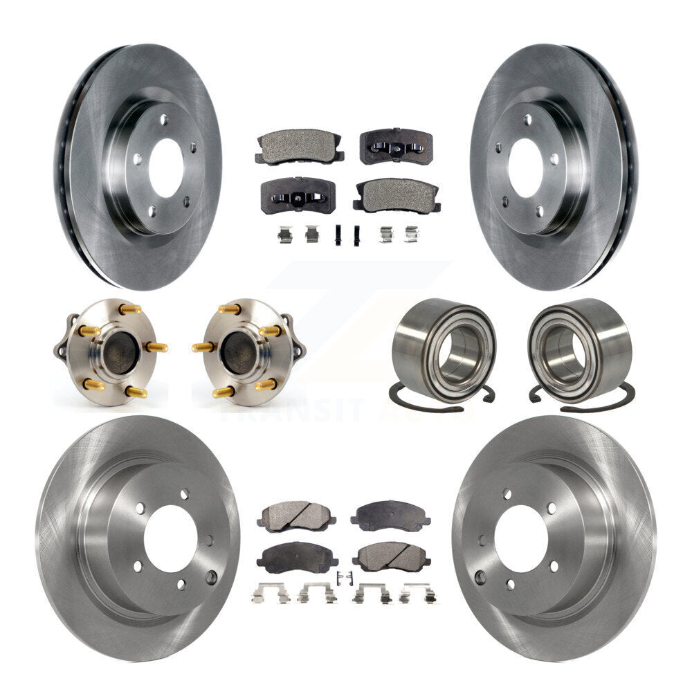 Kit de Rotor et plaquettes de frein, roulement de moyeu avant et arrière (10 pièces) pour Mitsubishi Lancer Spor