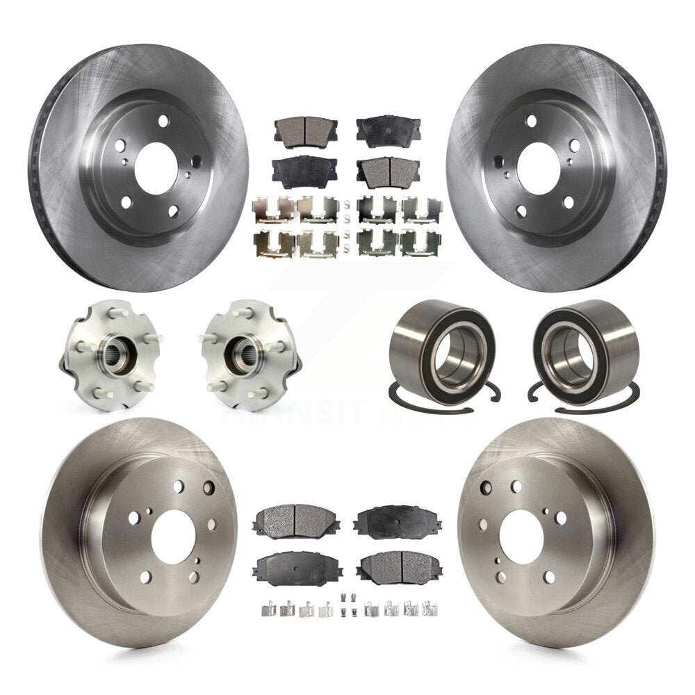 Kit de plaquettes de Rotor de frein, roulement de moyeu avant et arrière (10 pièces), pour Toyota Matrix Pontiac Vib